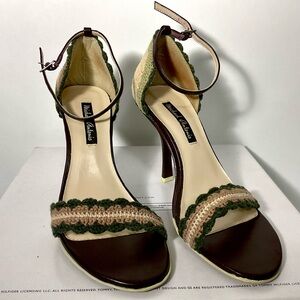 Brown and Green Women's Heels